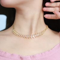 Fashion Geometric Splicing Chain Copper Inlaid Zircon Necklace main image 3