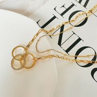 Simple Double Zircon Chain Necklace Wholesale main image 6