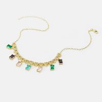 Fashion Gold Plated Stained Glass Zircon Pendent Necklace main image 5