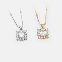 Fashion Gold-plated Geometric Zircon Necklace Wholesale main image 4