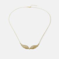 Fashion Copper Gold-plated Zircon Feather Necklace main image 5
