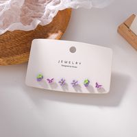 Simple Flower Butterfly Grape Earrings main image 4