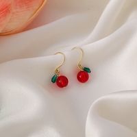 Korean Beaded Little Cherries Earrings main image 3