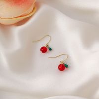Korean Beaded Little Cherries Earrings main image 5