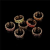 Retro Drop Oil Copper Gold-plated Ring main image 6