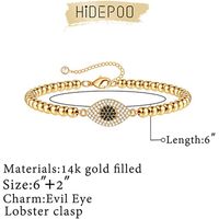 Retro Devil's Eye Round Bead Inlaid Zircon Bracelet main image 5