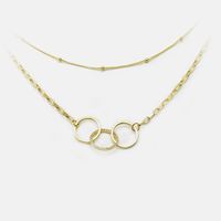 Wholesale Fashion Circle Gold Plated Zircon Multi-layer Necklace sku image 1