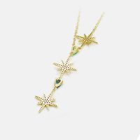 New Fashion Zircon Starfish Clavicle Necklace sku image 3