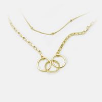 Simple Double Zircon Chain Necklace Wholesale sku image 3