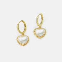 Fashion Heart-shaped Shell Diamond Gold Plated Necklace Set Wholesale sku image 4