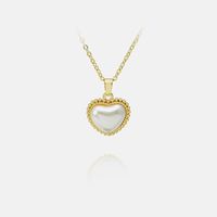 Fashion Heart-shaped Shell Diamond Gold Plated Necklace Set Wholesale sku image 3