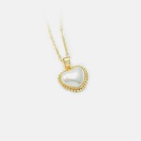 Fashion Heart-shaped Shell Diamond Gold Plated Necklace Set Wholesale sku image 6