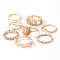 Fashion Gold Diamond Geometric Twist Ring Set Of 7 main image 5