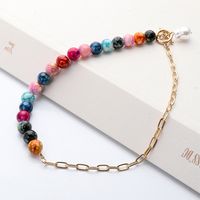 Bohemian Color Flower Orb Chain Splicing Necklace main image 6
