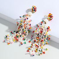 Bohemian Ethnic Colorful Handmade Beaded Tassel Earrings main image 5