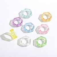 Korean Color Acrylic Resin Rhombus Ring main image 4