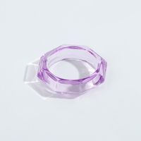 Korean Color Acrylic Resin Rhombus Ring main image 6