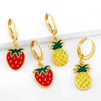 Cute Tropical Fruit Drop Oil Banana Strawberry Earrings main image 1
