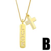 Simple Hip-hop Heart Cross Diamond-studded Necklace main image 4