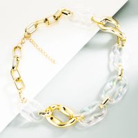 Hip-hop Style Gold Chain Ot Buckle Stitching Short Necklace main image 1