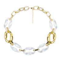 Hip-hop Style Gold Chain Ot Buckle Stitching Short Necklace main image 6