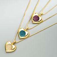 Fashion Heart Of The Ocean Pendant Copper Inlaid Zircon Necklace main image 1