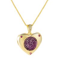 Fashion Heart Of The Ocean Pendant Copper Inlaid Zircon Necklace main image 6