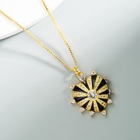 Fashion Heart Dripping Oil Pendant Micro-inlaid Zircon Necklace main image 5