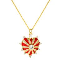 Fashion Heart Dripping Oil Pendant Micro-inlaid Zircon Necklace main image 6