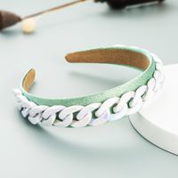 Metal Chain Decoration Fabric Headband Korean Candy-colored Hair Accessories main image 5