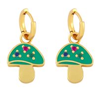 Color Dripping Oil Mushroom Earrings Cute Copper Stud Earings sku image 2