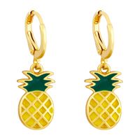 Cute Tropical Fruit Drop Oil Banana Strawberry Earrings sku image 2