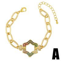 Women's Simple Colored Diamond Bracelet Thick Chain Hip-hop Girlfriends Bracelet sku image 1