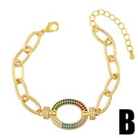 Women's Simple Colored Diamond Bracelet Thick Chain Hip-hop Girlfriends Bracelet sku image 2