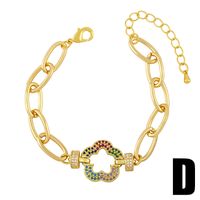 Women's Simple Colored Diamond Bracelet Thick Chain Hip-hop Girlfriends Bracelet sku image 4
