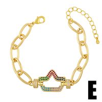 Women's Simple Colored Diamond Bracelet Thick Chain Hip-hop Girlfriends Bracelet sku image 5