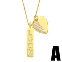 Simple Hip-hop Heart Cross Diamond-studded Necklace sku image 1
