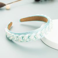Metal Chain Decoration Fabric Headband Korean Candy-colored Hair Accessories sku image 1