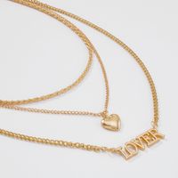 Simple Alloy Heart Letter Pendent Multi-layer Necklace main image 5