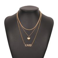 Simple Alloy Heart Letter Pendent Multi-layer Necklace sku image 1