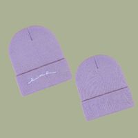 Korean Style Simple Letter Woolen Knitted Hat main image 5