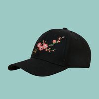 Korean Style Wide-brimmed Shade Plum Embroidery Baseball Cap Wholesale main image 1