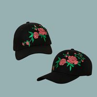 Korean Style Sunshade Wide Brim Rose Flower Embroidery Baseball Cap Wholesale main image 4