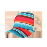 Korean Style Breathable Rainbow Striped Baseball Net Cap main image 6