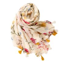 Retro Style Flowers Sequins Sunscreen Long Gauze Scarf main image 6