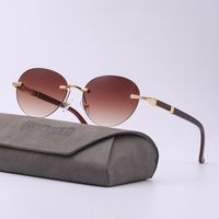 Fashion Rimless Round Sunglasses Wholesale main image 2