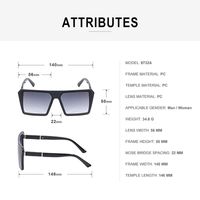 Fashion Geometric Large Frame Sunglasses main image 4