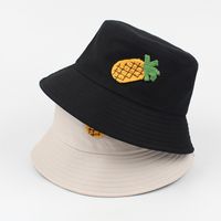 Fashion Pineapple Embroidery Casual Flat Top Sunscreen Basin Hat main image 3