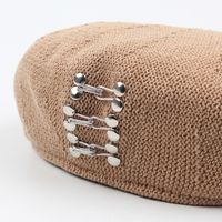 Fashion Metal Buckle Cotton And Linen Berets main image 4