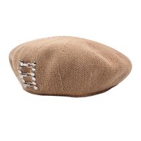 Fashion Metal Buckle Cotton And Linen Berets main image 6